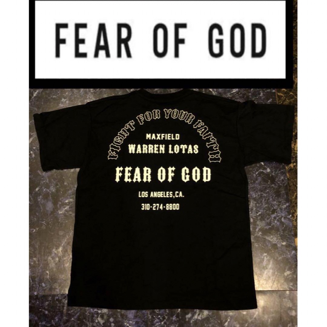 メンズfear of god フィアオブゴッド　Tシャツ　tee ロゴ　ブラック