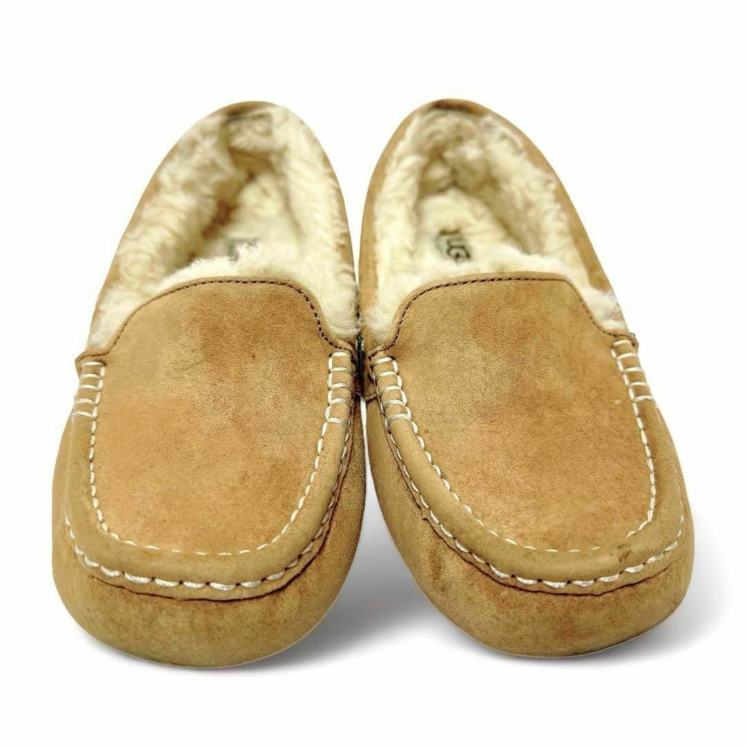 美品✨アグ 23㎝ アンスレー UGG モカシン シープスキン スリッポン 茶