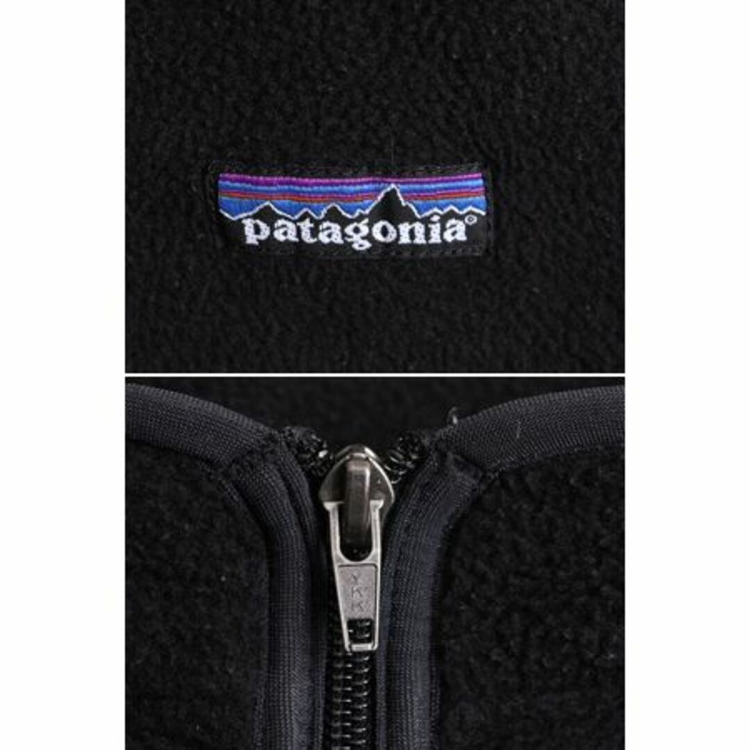 patagonia(パタゴニア)の00s 04年製 パタゴニア シンチラ マースピアル フリース ジャケット レディース M | Patagonia ジャンパー ハーフジップ プルオーバー 黒 レディースのジャケット/アウター(ブルゾン)の商品写真