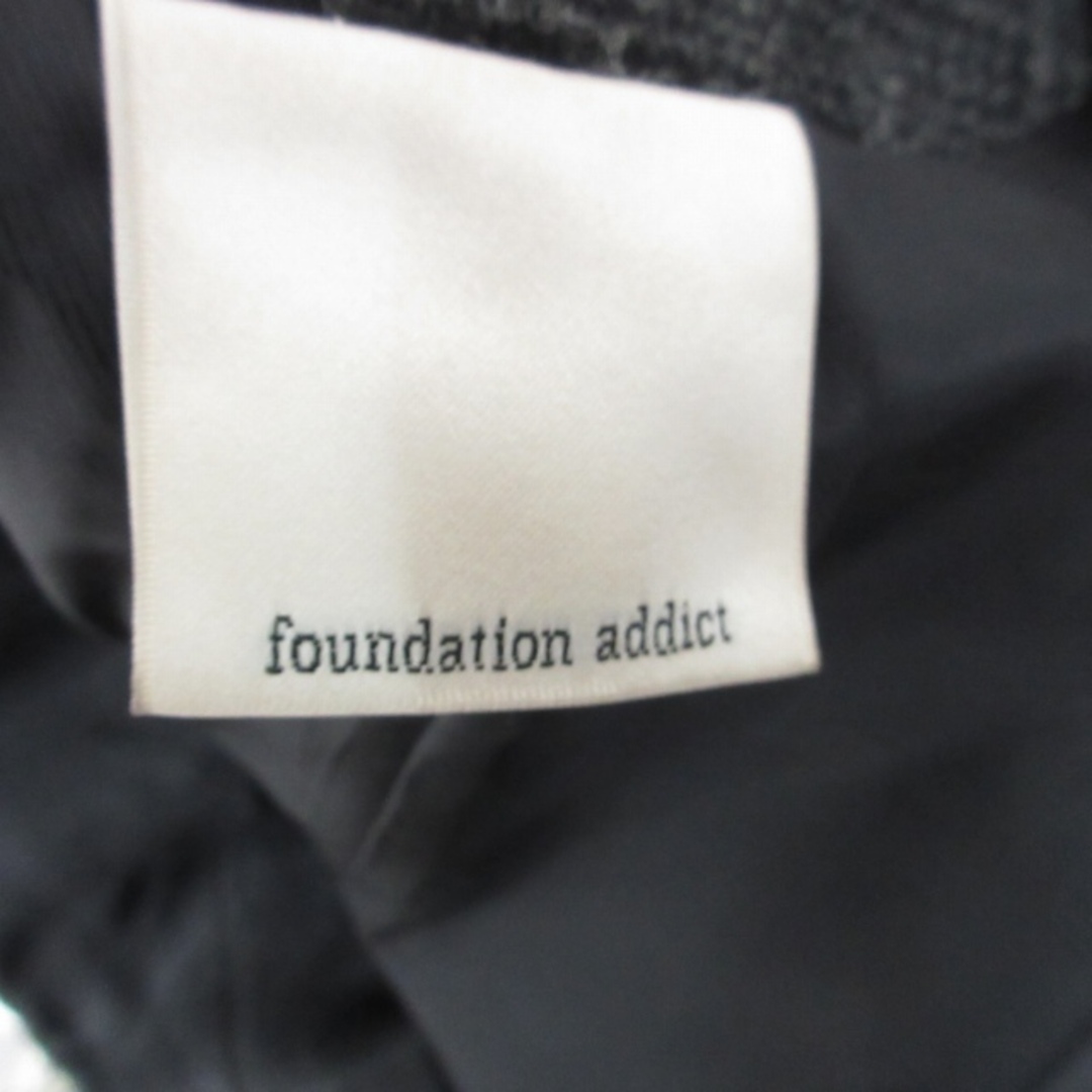 Foundation Addict(ファンデーションアディクト)のファンデーションアディクト ロングコート ジャケット ウール 黒36 約S レディースのジャケット/アウター(ロングコート)の商品写真