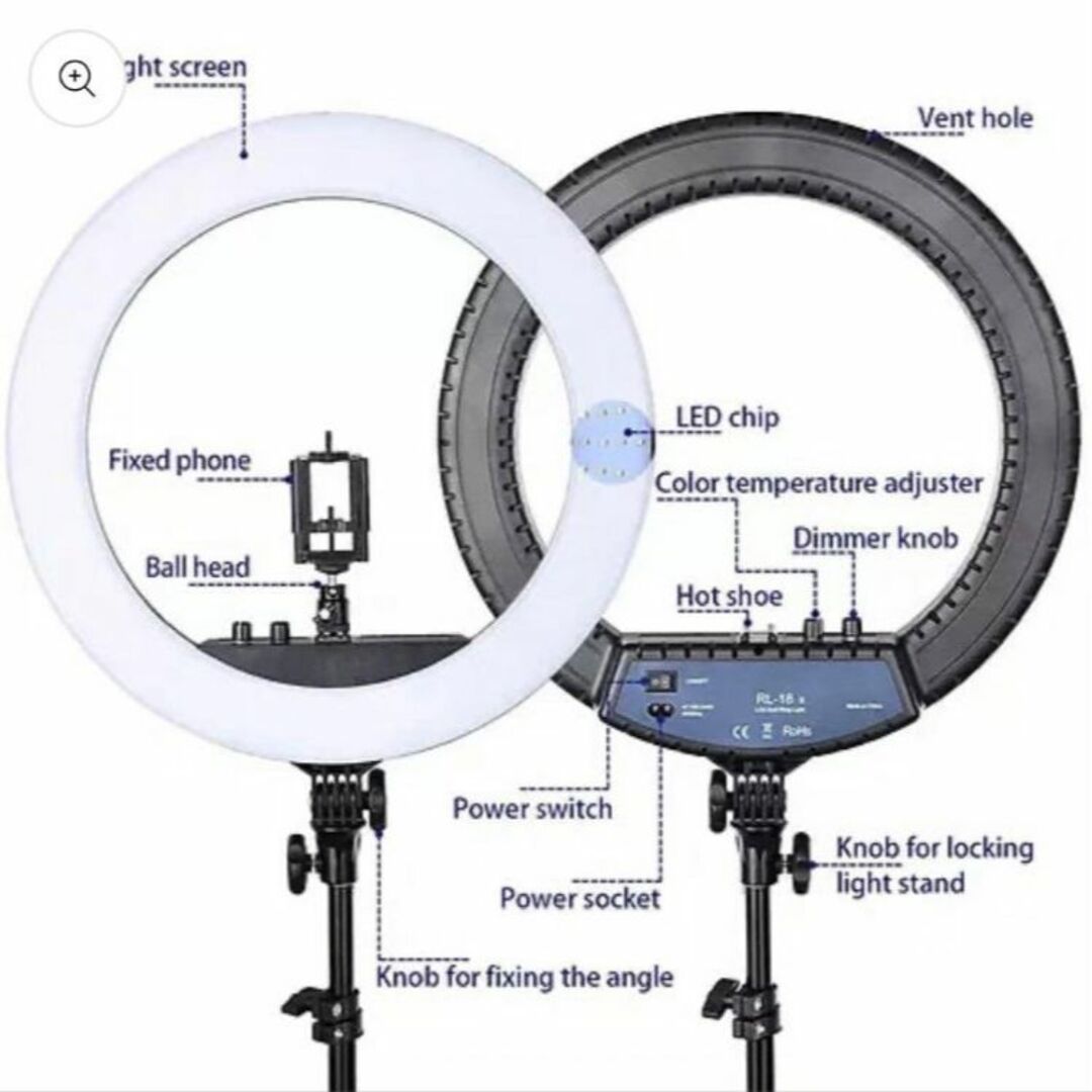 未使用】リングランプ　シーリングライト RL-14 LED　自撮り用　36cm