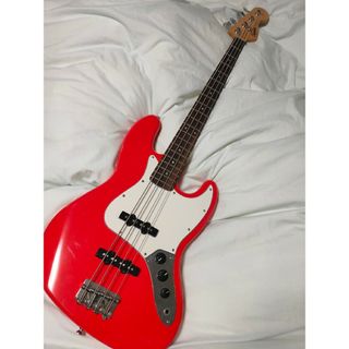 SQUIER - 【出音OK】Squier by fender JAZZ BASS レッド系の通販｜ラクマ