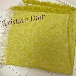 クリスチャンディオール(Christian Dior)のChristianDior クリスチャンディオール ブランケット 黄色(マフラー/ショール)