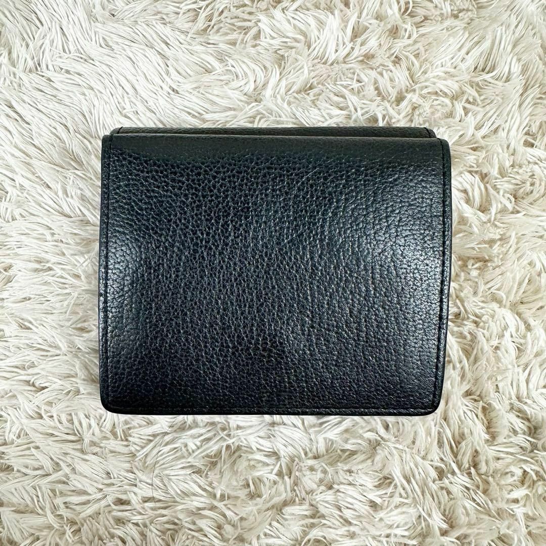 販促通販 【美品】ポールスミス 三つ折り財布 ブラック Wホック レザー