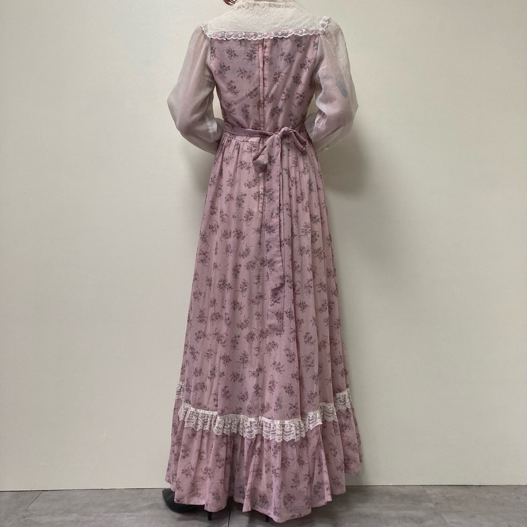 GUNNE SAX(ガニーサックス)の古着 70年代 ガンネサックス GUNNE SAX Jessica 花柄 マキシ丈 長袖 フレア ワンピース レディースL ヴィンテージ /eva000721 レディースのワンピース(その他)の商品写真