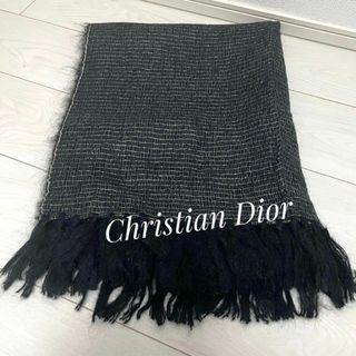 クリスチャンディオール(Christian Dior)のChristianDior クリスチャンディオール ストール ブラック×ゴールド(マフラー/ショール)