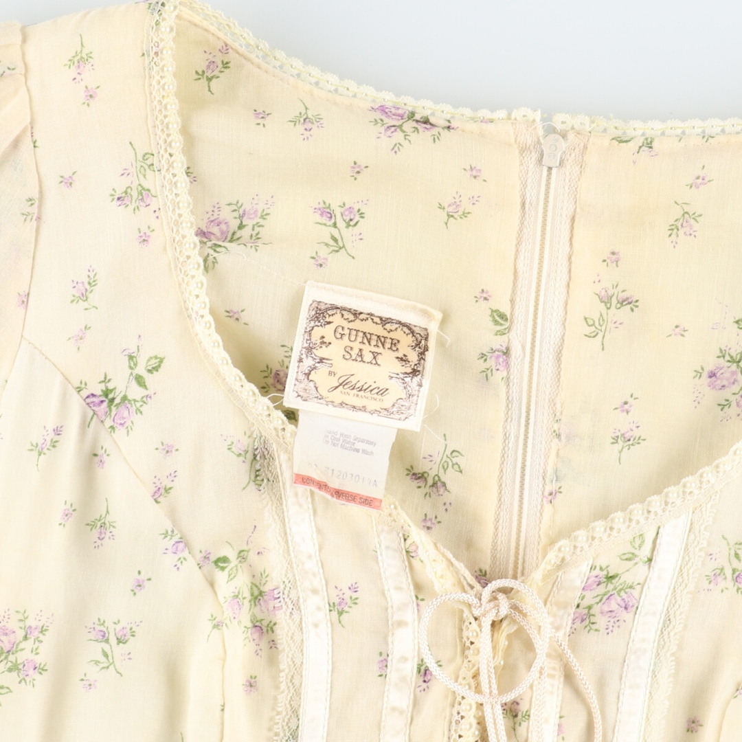 GUNNE SAX(ガニーサックス)の古着 70年代 ガンネサックス GUNNE SAX Jessica 花柄 マキシ丈 長袖 フレア ワンピース USA製 レディースM ヴィンテージ /eva000724 レディースのワンピース(その他)の商品写真