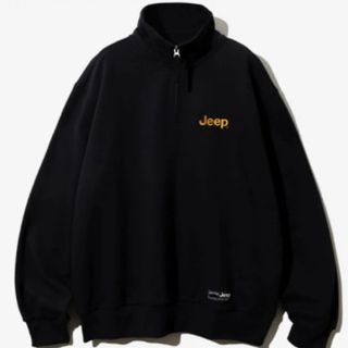 【新品】JEEP ハーフジップ　ブラック   XLサイズ(スウェット)