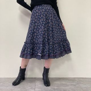 ガニーサックス(GUNNE SAX)の古着 70年代 ガンネサックス GUNNE SAX Jessica 花柄 ロング フレアスカート USA製 レディースM ヴィンテージ /evb002962(ロングスカート)