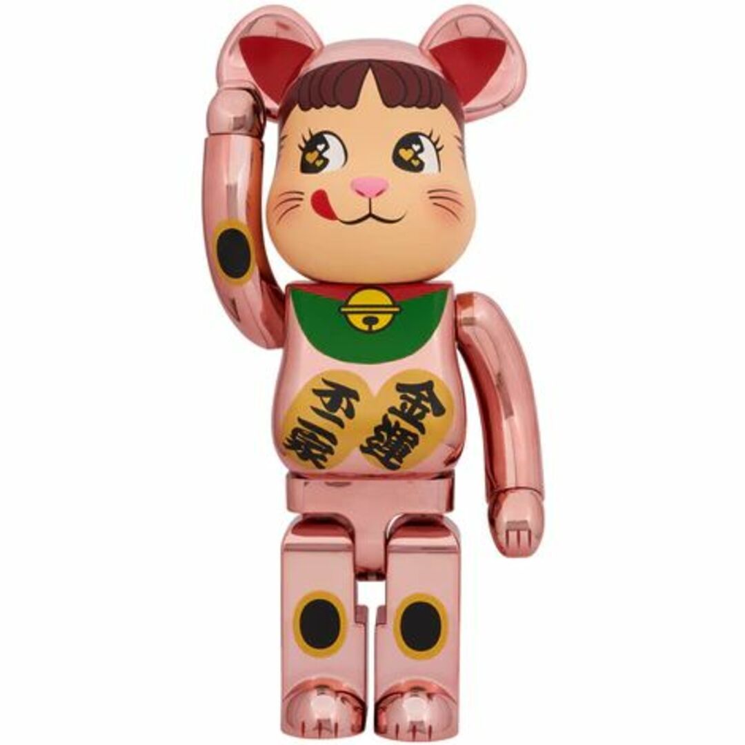 エンタメ/ホビーBE@RBRICK 招き猫 ペコちゃん 金運 ダブル小判 桃金メッキ 1000％