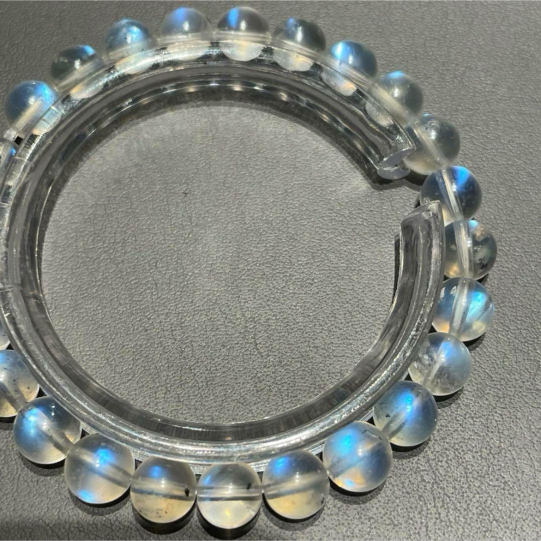 セール❗️超高品質|ムーンストーン　ガラス透明(白　ブルー)7.4ブレスレット レディースのアクセサリー(ブレスレット/バングル)の商品写真