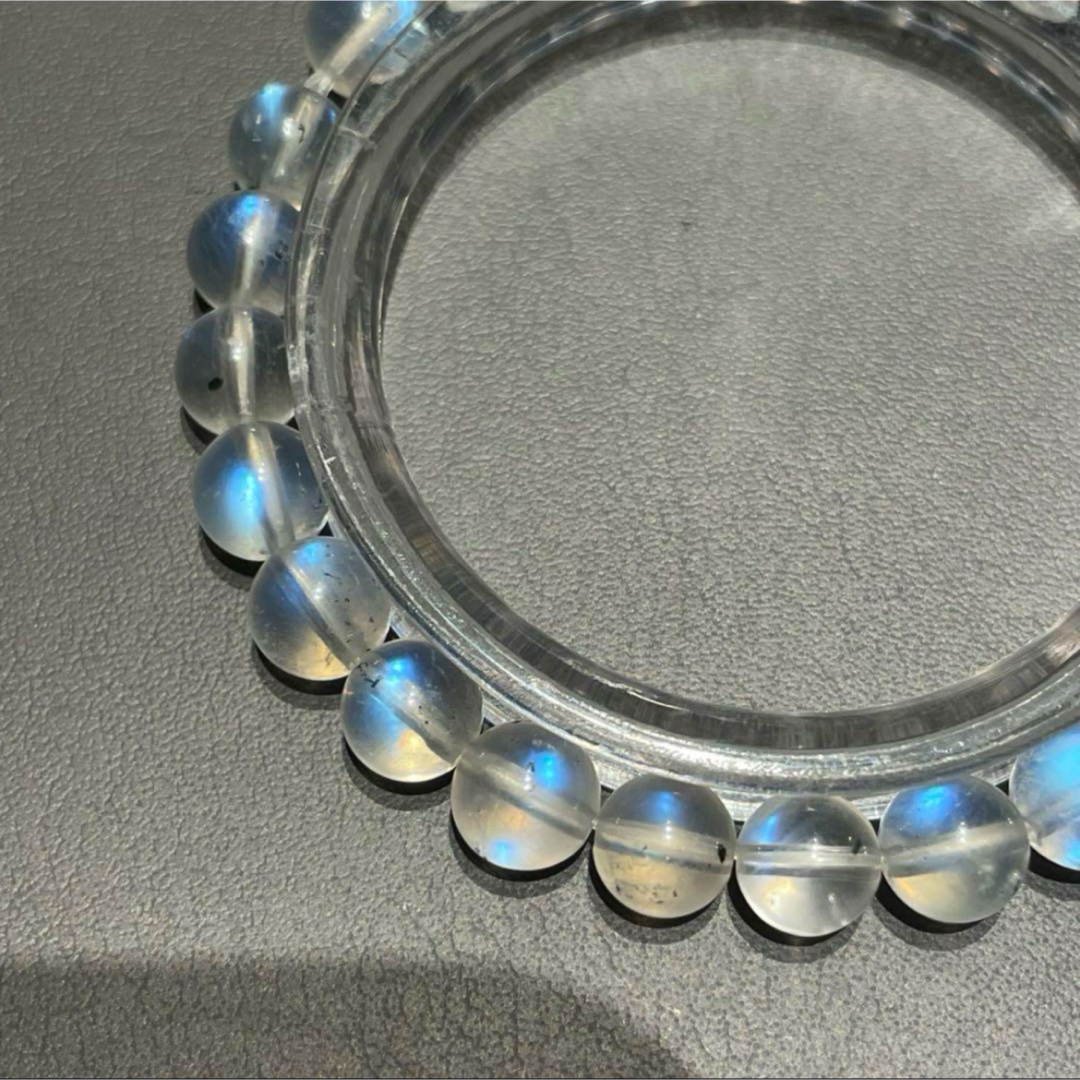 セール❗️超高品質|ムーンストーン　ガラス透明(白　ブルー)7.4ブレスレット レディースのアクセサリー(ブレスレット/バングル)の商品写真