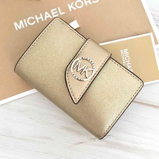 マイケルコース(Michael Kors)の★  マイケルコース　折り財布　ゴールド　二つ折り財布  財布(財布)