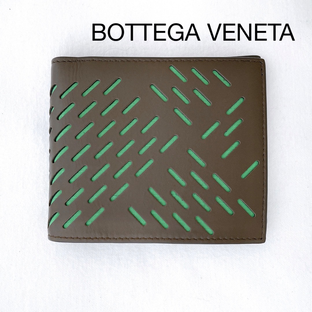 ファッション小物BOTTEGA VENETA ボッテガヴェネタ　イントレチャート　二つ折り財布