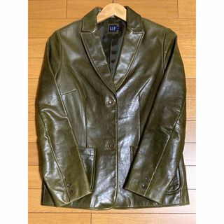 ギャップ(GAP)のオールドGAP レザージャケット　ヴィンテージオリーブグリーン　Sサイズ(レザージャケット)