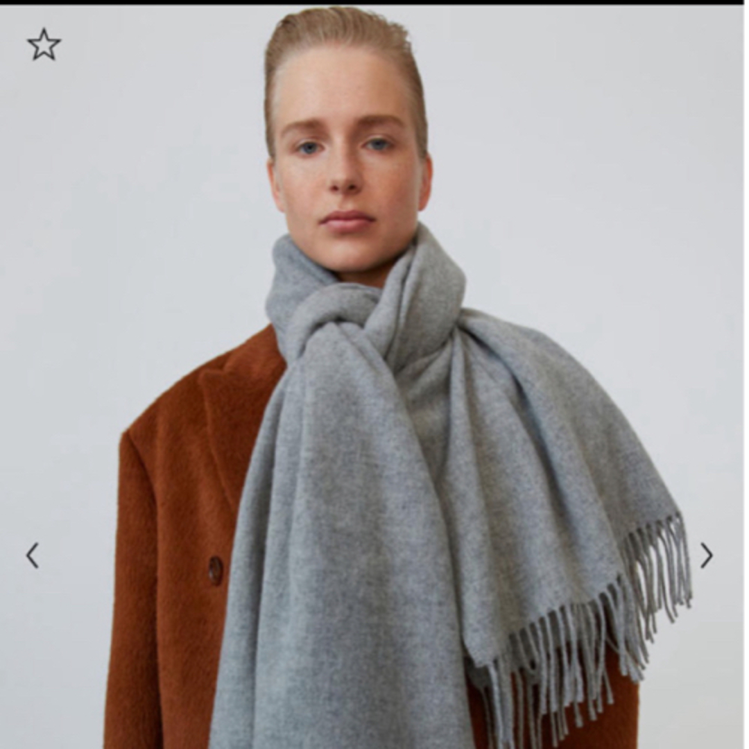 レビュー高評価の商品 ACNE グレー 大判ストール STUDIOS(アクネ レビュー高評価の商品 ACNE グレー 大判ストール STUDIOS(アクネ