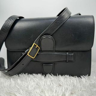 セリーヌ(celine)のセリーヌ　シンメトリカル　ショルダーバッグ　Wフラップ　レザー　ゴールド金具 黒(ショルダーバッグ)