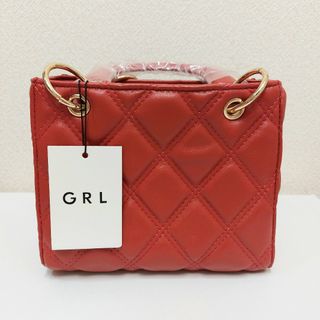 グレイル(GRL)の【 GRL 】2way キルティングチェーンスクエアショルダーバッグ レッド(ショルダーバッグ)