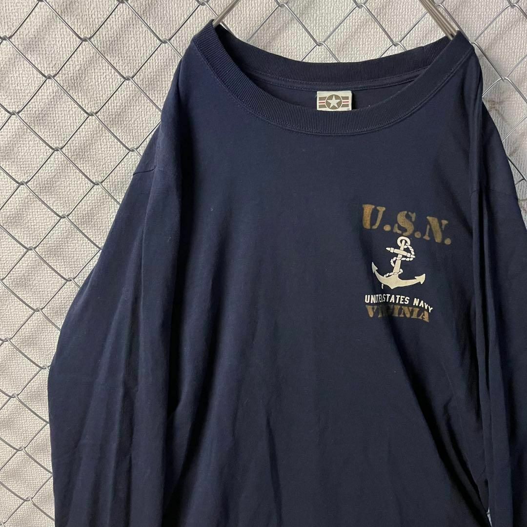 ヒューストン　U.S.NAVY アメリカ海軍　ロンT XLサイズ メンズのトップス(Tシャツ/カットソー(七分/長袖))の商品写真