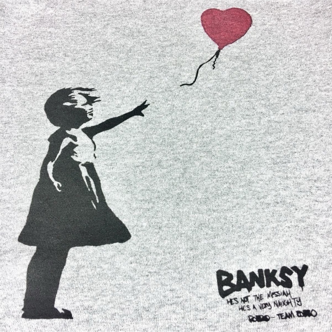 【送料無料】新品 BANKSY 風船と少女 バック プリント パーカー