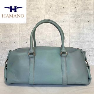 ハマノヒカクコウゲイ(濱野皮革工藝/HAMANO)の【HAMANO】濱野皮革工藝 皇室御用達 ミントグリーン レザー ボストンバッグ(ハンドバッグ)