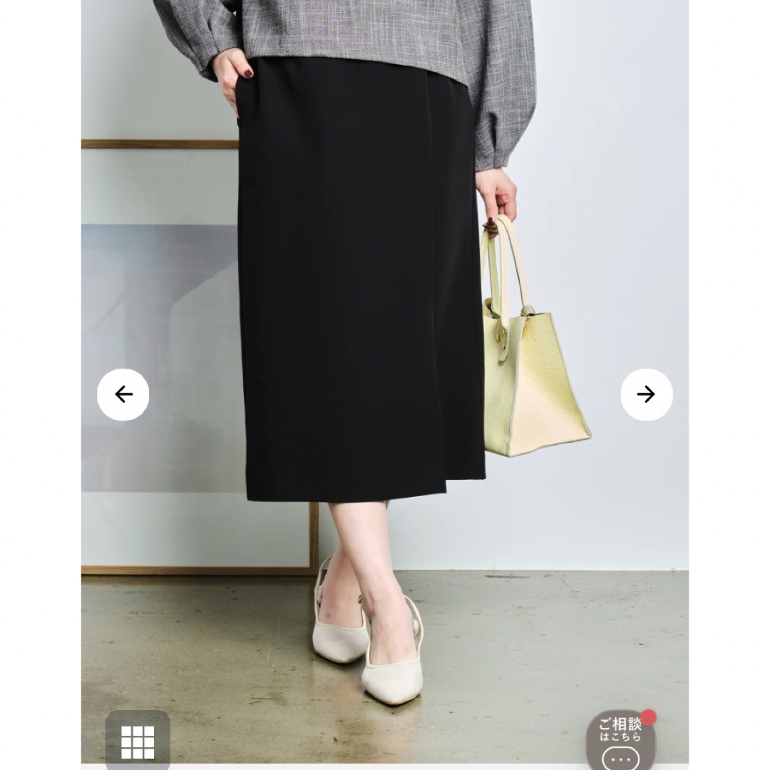 COHINA(コヒナ)のウォッシャブルストレッチスカート-黒 レディースのスカート(ひざ丈スカート)の商品写真