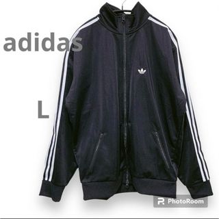 アディダス(adidas)の【美品】 アディダス ジャージ 三本ライン ユニセックス 黒 トップス ダブル(ジャージ)