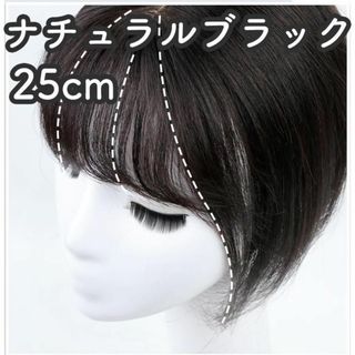 人毛100% 部分ウィッグ ヘアピース 頭頂部 ナチュラルブラック【25cm】(ショートストレート)