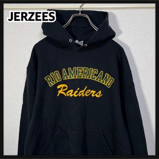 ジャージーズ(JERZEES)の【ジャージーズ】パーカー　リオアメリカーノ　デカロゴ　カレッジロゴ　黒１G(パーカー)