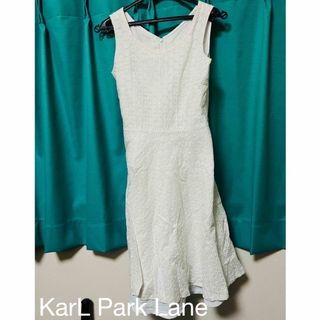 カールパークレーン(KarL Park Lane)の新春値下げ中！KarL Park Lane ホワイトワンピース　9号（Mサイズ）(ひざ丈ワンピース)