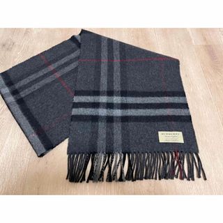 バーバリー(BURBERRY)のBURBERRY　バーバリー　マフラー　カシミア100％　チャコール　美品(マフラー)