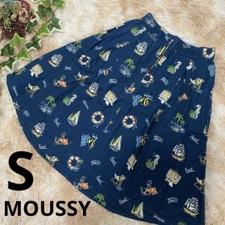 MOUSSY マウジー ひざ丈 マリン柄スカート 1サイズ(ひざ丈スカート)