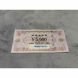 早稲田アカデミー　株主優待　5000円分(その他)