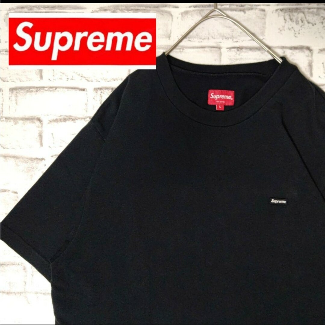 【※希少】supreme シュプリーム★スモールボックス刺繍ロゴ tシャツ 黒L