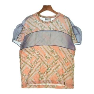 カラー(kolor)のkolor カラー Tシャツ・カットソー 1(S位) ピンクx黄緑xグレー 【古着】【中古】(カットソー(半袖/袖なし))