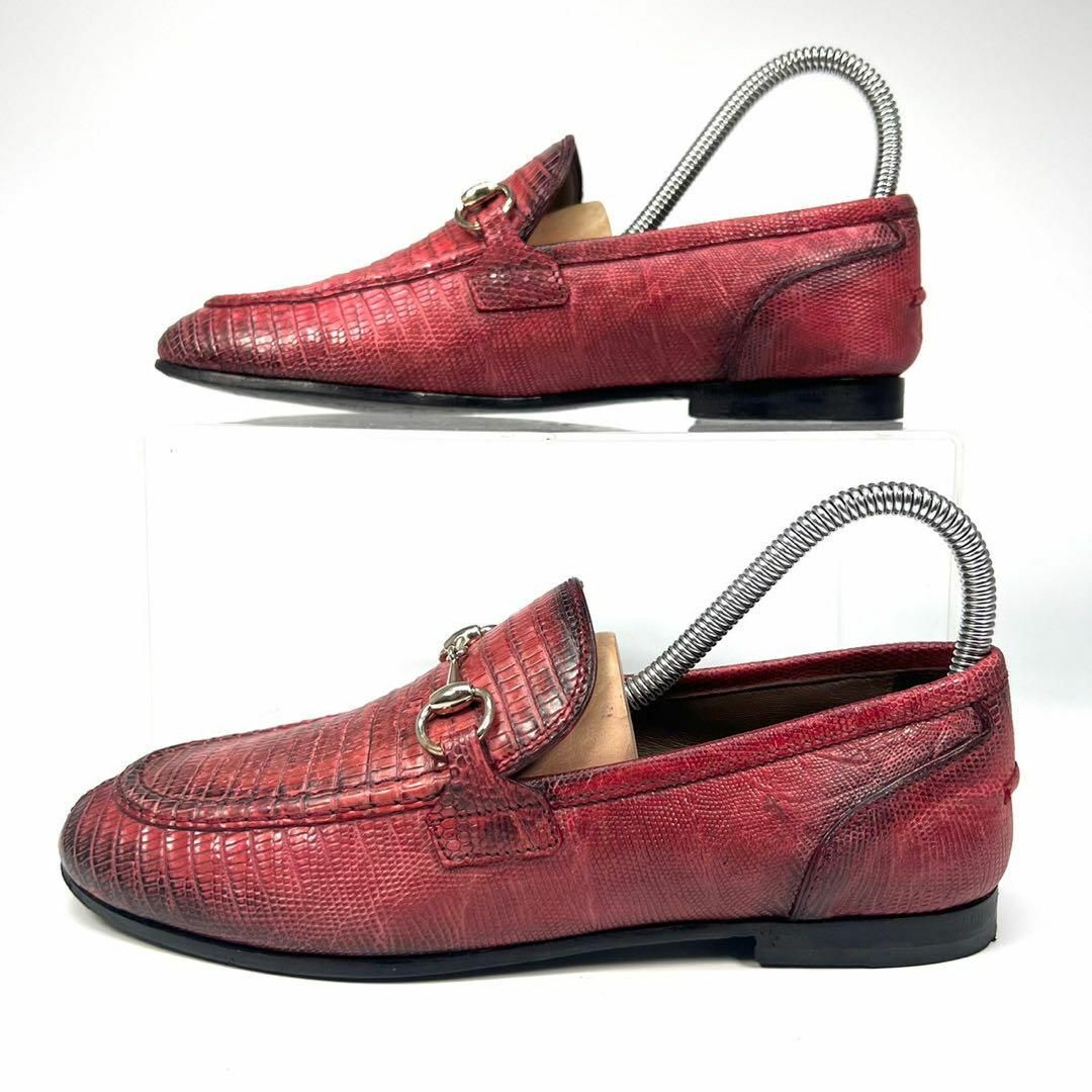 Gucci(グッチ)のGUCCI グッチ　ビットローファー　リザードレザー レディースの靴/シューズ(ローファー/革靴)の商品写真