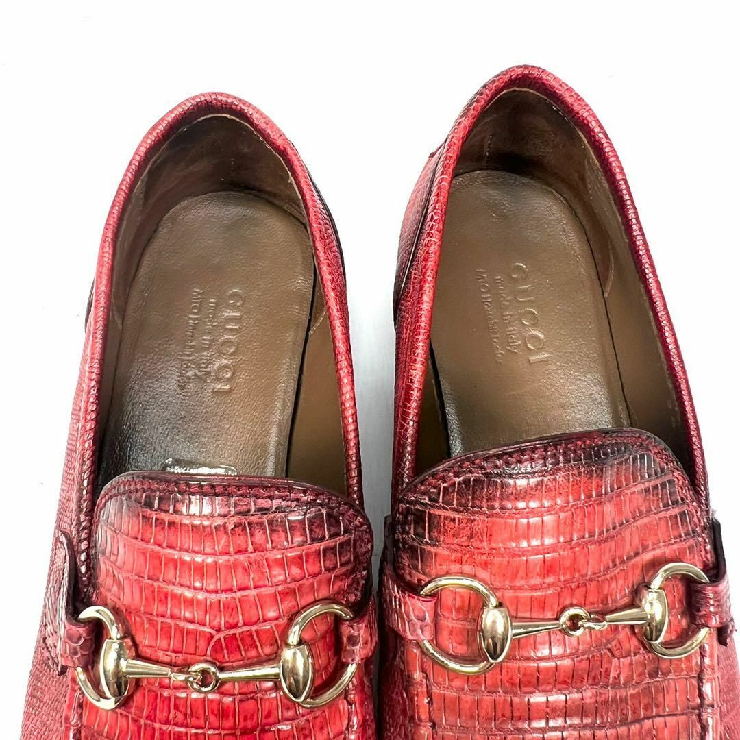 Gucci(グッチ)のGUCCI グッチ　ビットローファー　リザードレザー レディースの靴/シューズ(ローファー/革靴)の商品写真