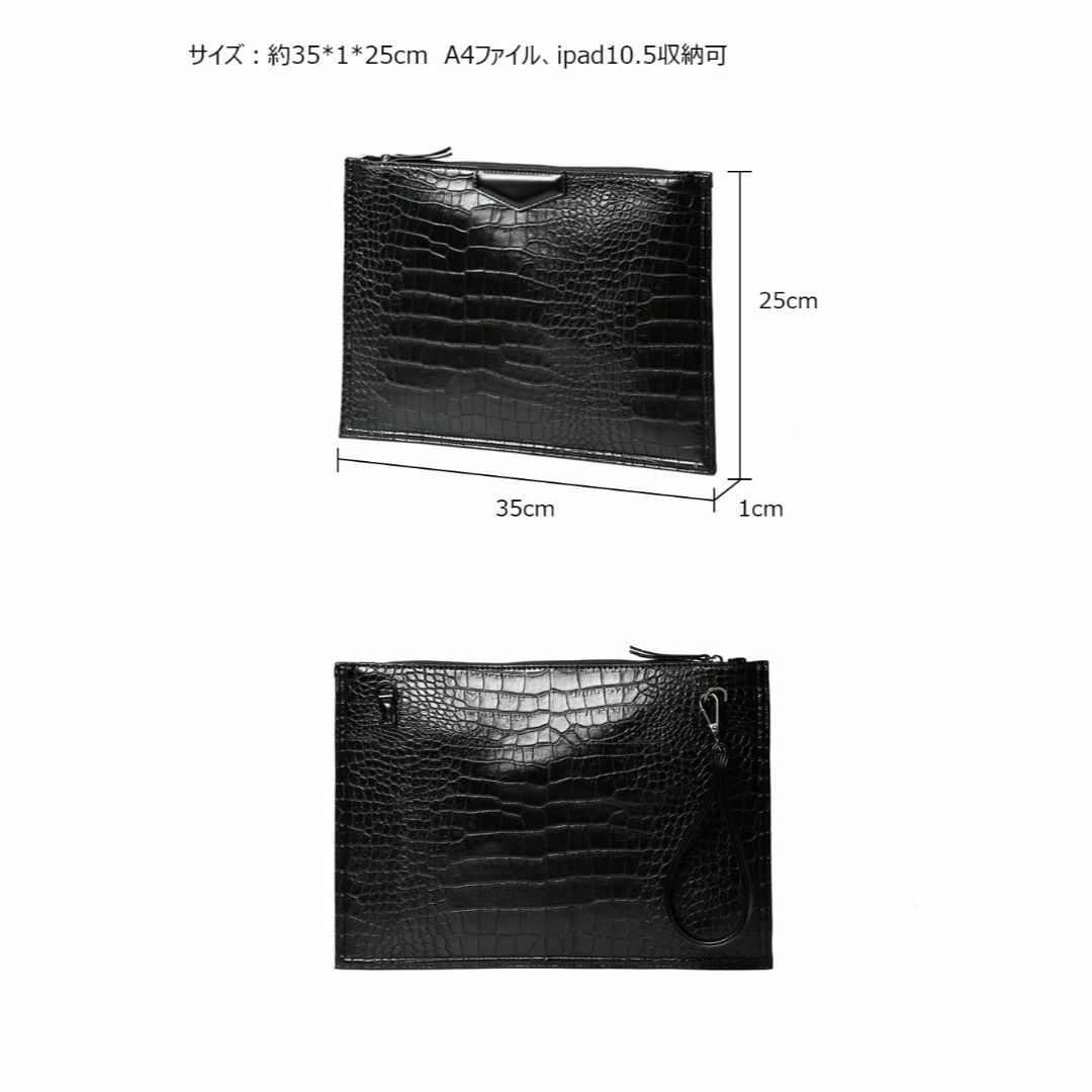 【色: ブラック】[Ｗｈａｔｎａ] 革 セカンド バッグ メンズ 3way クラ メンズのバッグ(その他)の商品写真