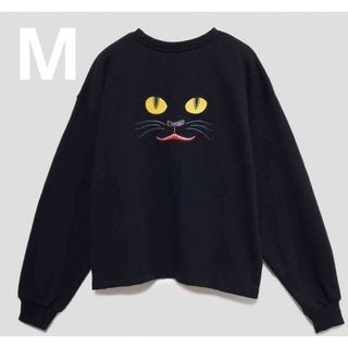 グラニフ(Design Tshirts Store graniph)の石黒亜矢子　Mサイズ　化け猫団扇スウェット　長袖　グラニフ(トレーナー/スウェット)