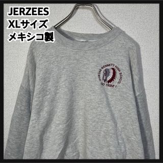 ジャージーズ(JERZEES)の【ジャージーズ】メキシコ製スウェット　刺繍カレッジロゴ　ネイティブアメリカン１G(スウェット)