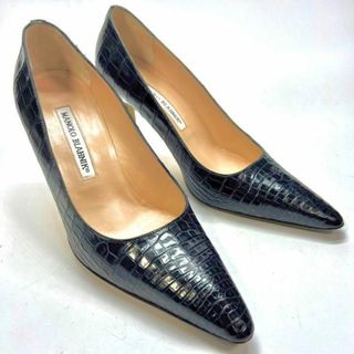 マノロブラニク(MANOLO BLAHNIK)のManolo Blahnik マノロブニク　パンプス　クロコダイル　ネイビー(ハイヒール/パンプス)