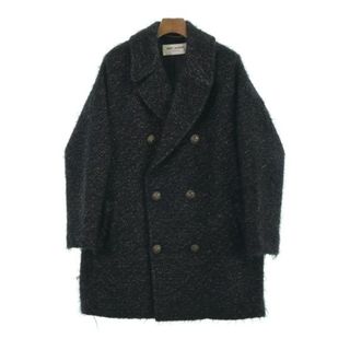 SAINT LAURENT PARIS ピーコート 38(S位) 黒xゴールド 【古着】【中古】(ピーコート)