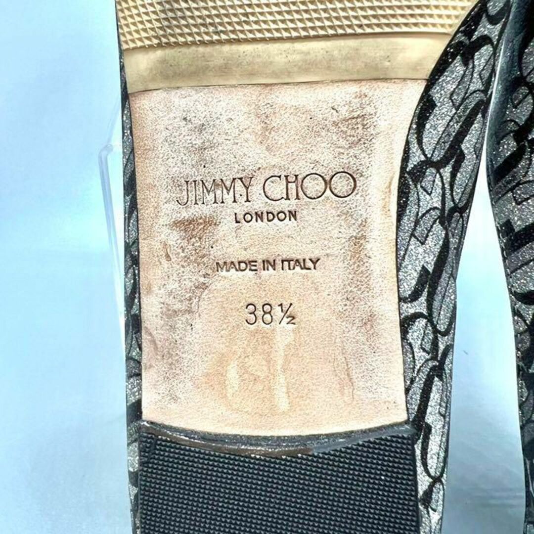 JIMMY CHOO(ジミーチュウ)のJIMMY CHOO ジミーチュウ　フラットシューズ　スクエアトゥ　グリッター レディースの靴/シューズ(ハイヒール/パンプス)の商品写真