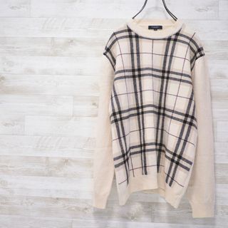 バーバリー(BURBERRY)のBURBERRY LONDON ノバチェック ウールカシミヤニット-M(ニット/セーター)