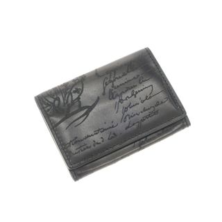 【中古】ベルルッティ Berluti カリグラフィ 名刺入れ ダークグレー【メンズ】