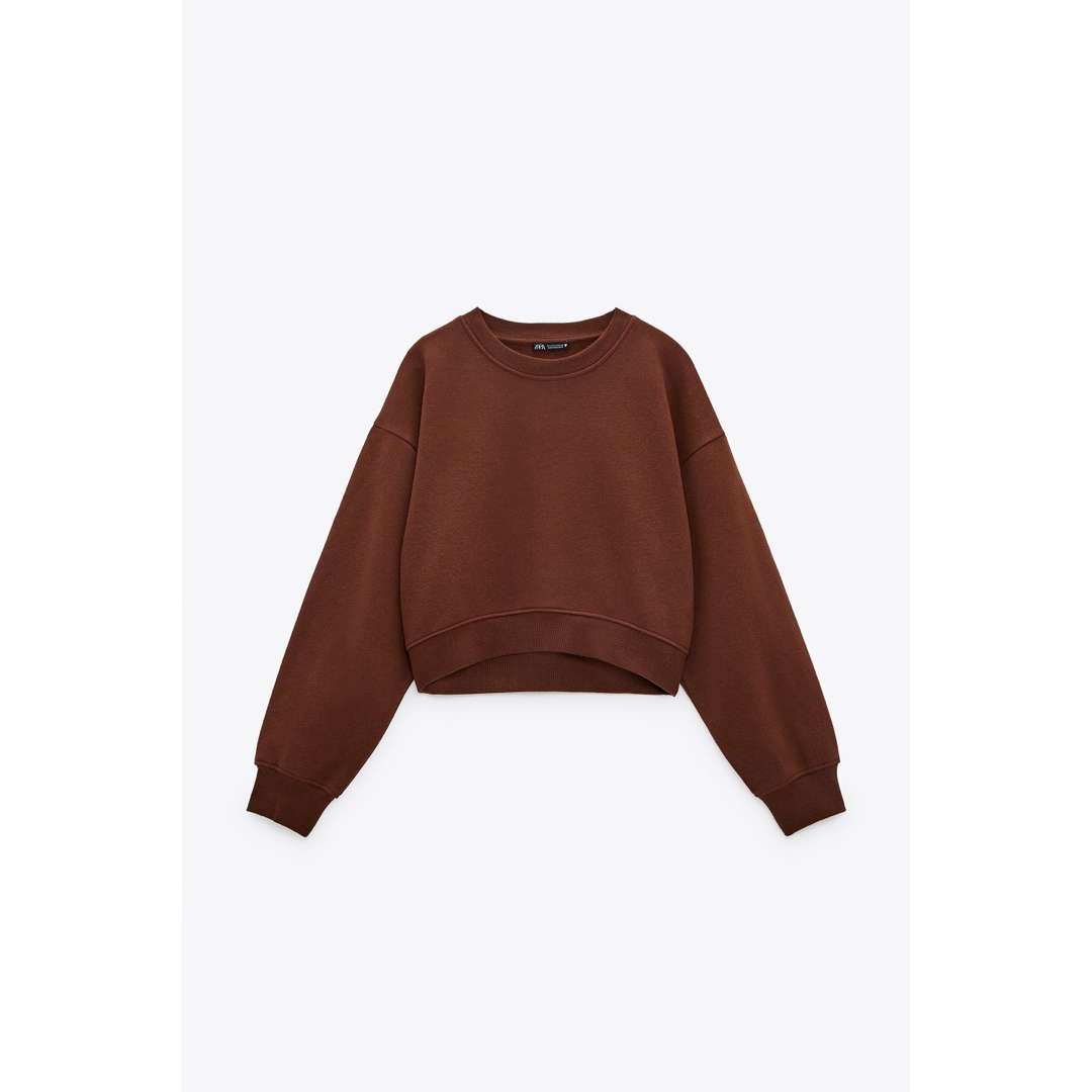 ZARA(ザラ)のZara クロップドスウェットトップ トレーナー H&M uniqlo gap レディースのトップス(トレーナー/スウェット)の商品写真