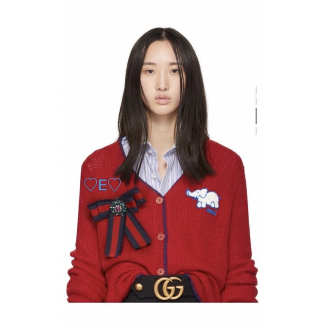 Gucci(グッチ)の新品♡GUCCI♡リボンブローチ ネイビー レディースのアクセサリー(ブローチ/コサージュ)の商品写真