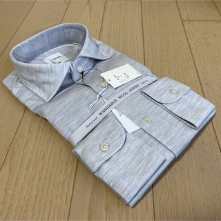 スーツカンパニー(THE SUIT COMPANY)のスーツカンパニー長袖ドレスシャツウールジャージー素材サイズL 41-84 グレー(シャツ)