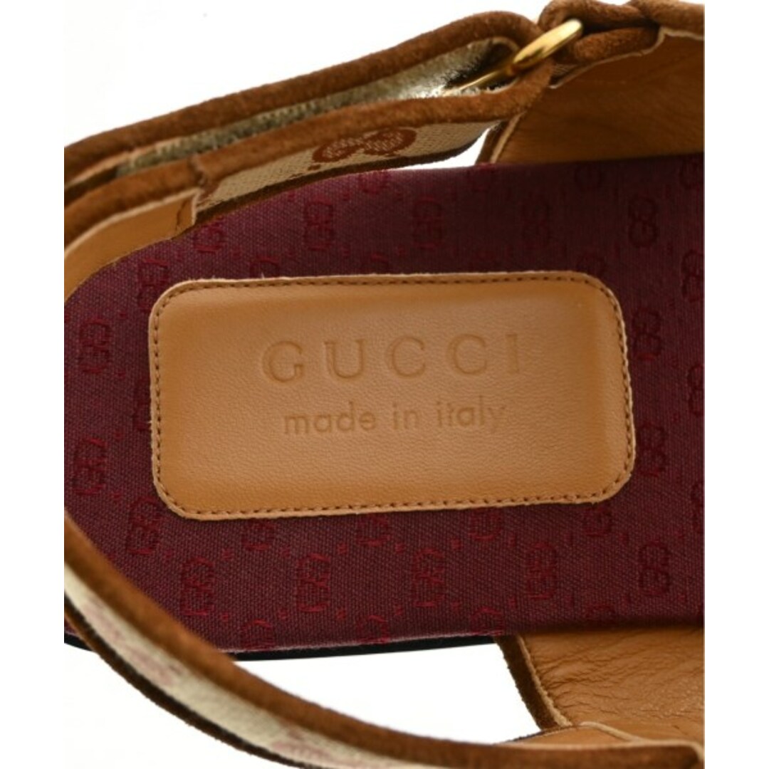 Gucci(グッチ)のGUCCI グッチ サンダル UK11(29.5cm位) ベージュ系(総柄) 【古着】【中古】 メンズの靴/シューズ(サンダル)の商品写真