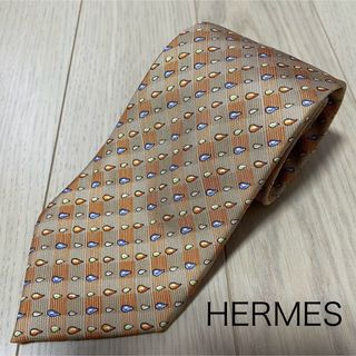 Hermes - エルメス 総柄ネクタイ 音符柄 ネイビー France製の通販｜ラクマ